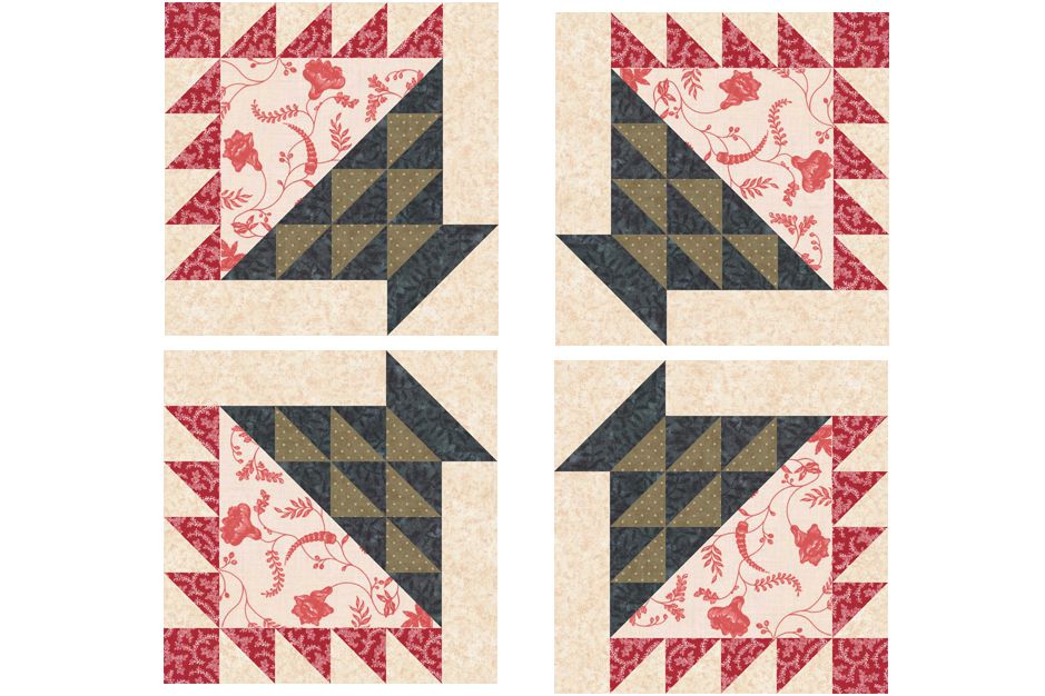 Flower Basket Quilt Block Pattern For Scrap Quilt Fans