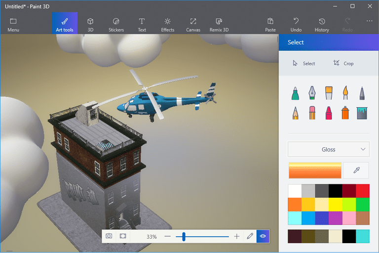 make grid view in paint 3d