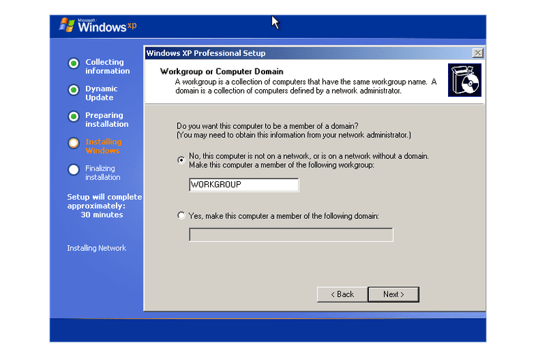 Нет доступа к workgroup windows xp служба не запущена