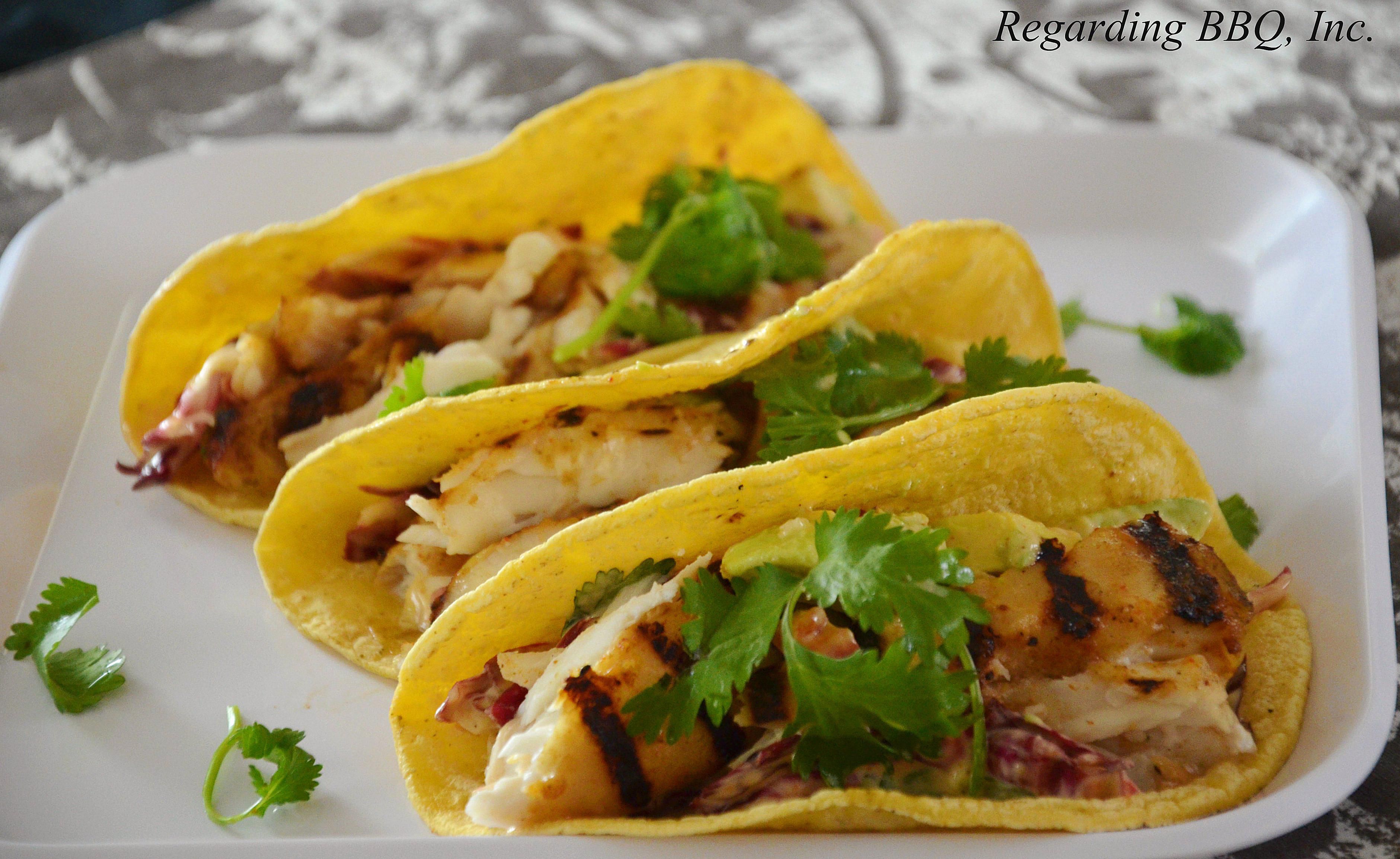 Halibut Tacos with Spicy Radicchio-Avocado Slaw Recipe