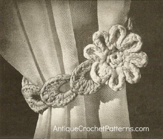 19 Free Patterns for Crochet Curtain TieBacks