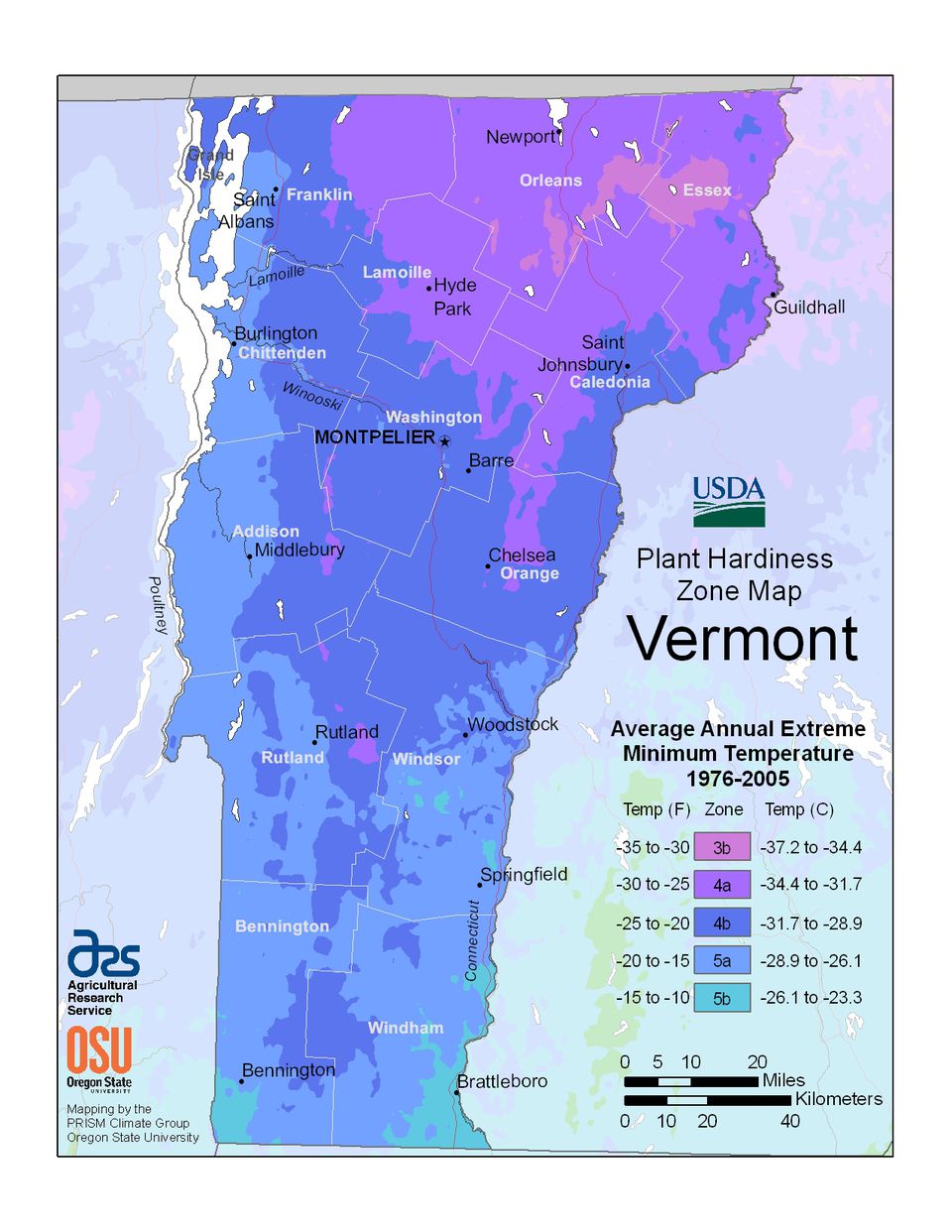 State Maps of USDA Plant Hardiness Zones