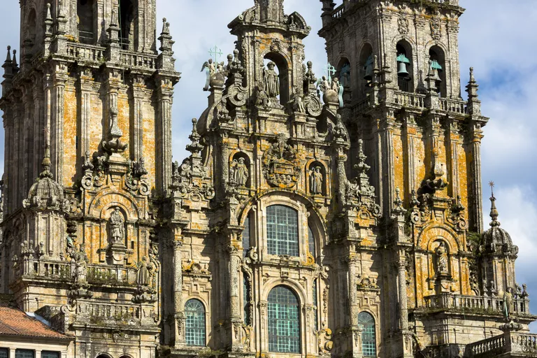 Facade do Obradoiro at the Cathedral Santiago de Compostela, Spain