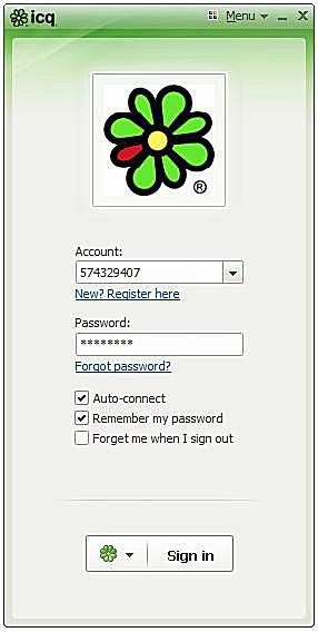 sign in my icq account