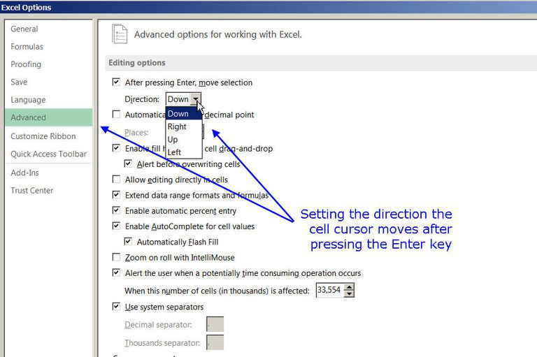 Change Cursor In Excel