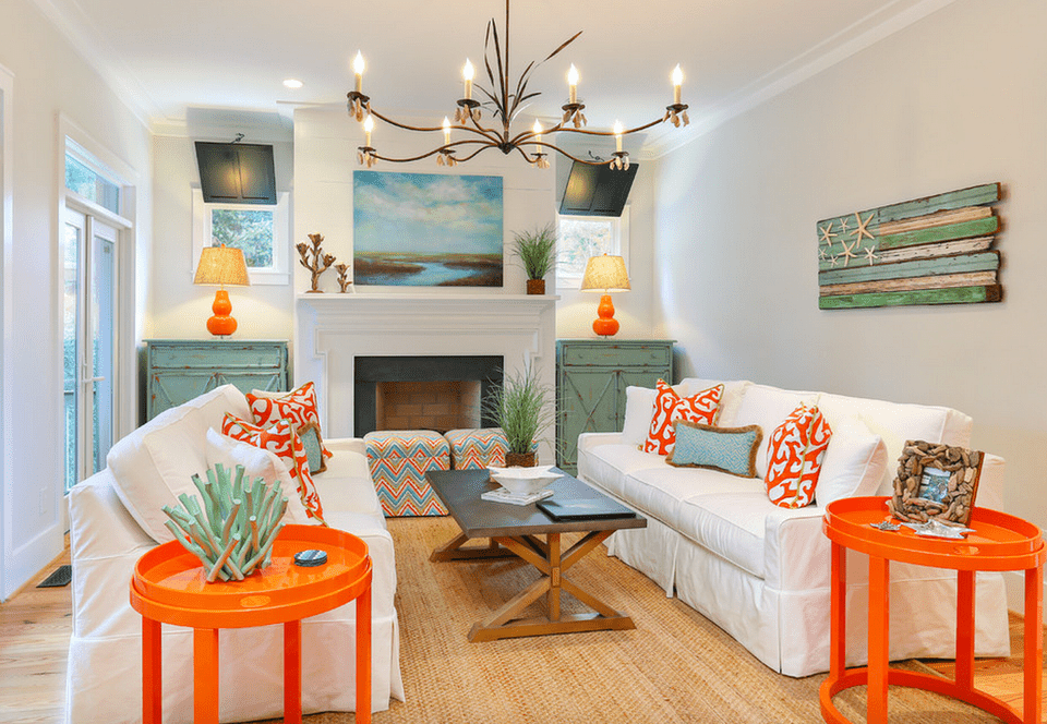 beach themed decorations for living room