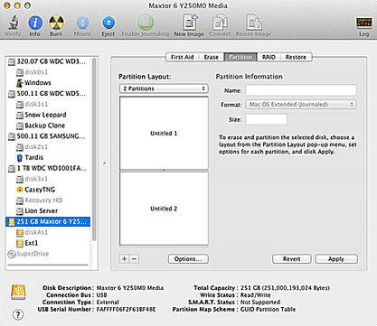 mac os partition external hard drive