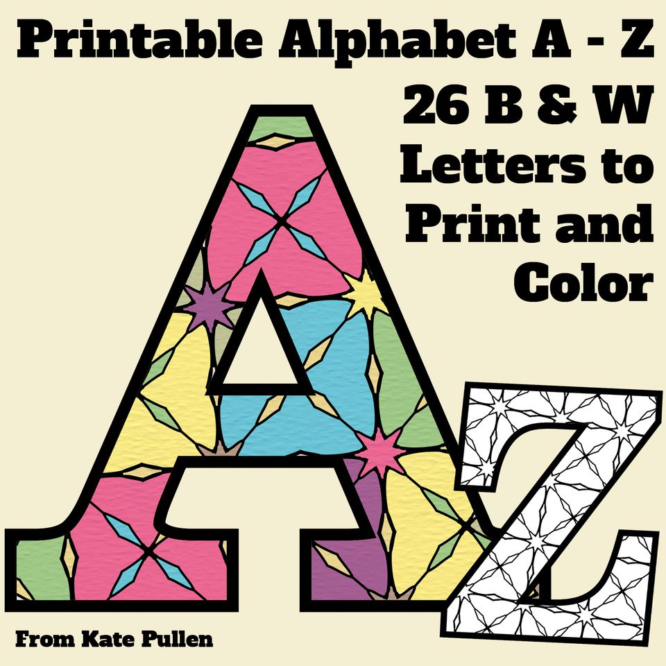 Free Printable Alphabet Letters Coloring Pages Pattern Color Letter