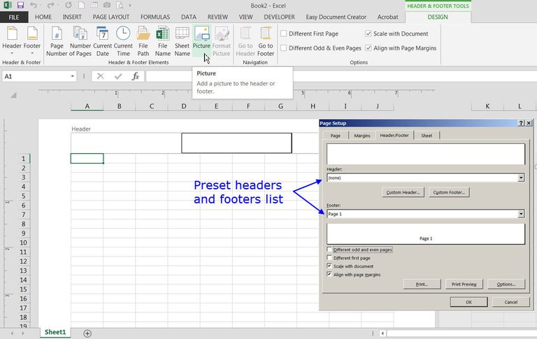 Add Headers And Footers To Excel Worksheets