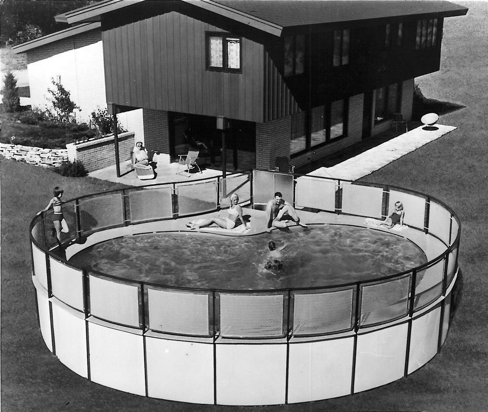 black and white kiddie pool