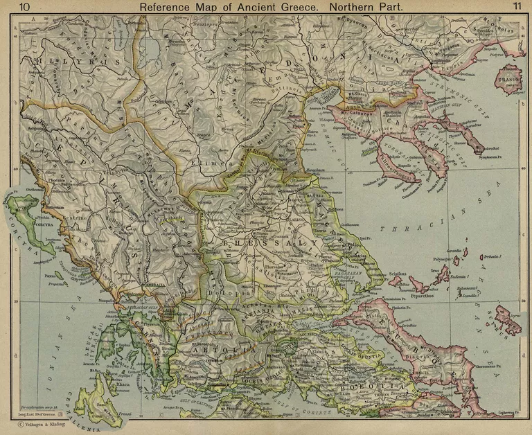 Reference Map of Ancient Greece - Northern Part
