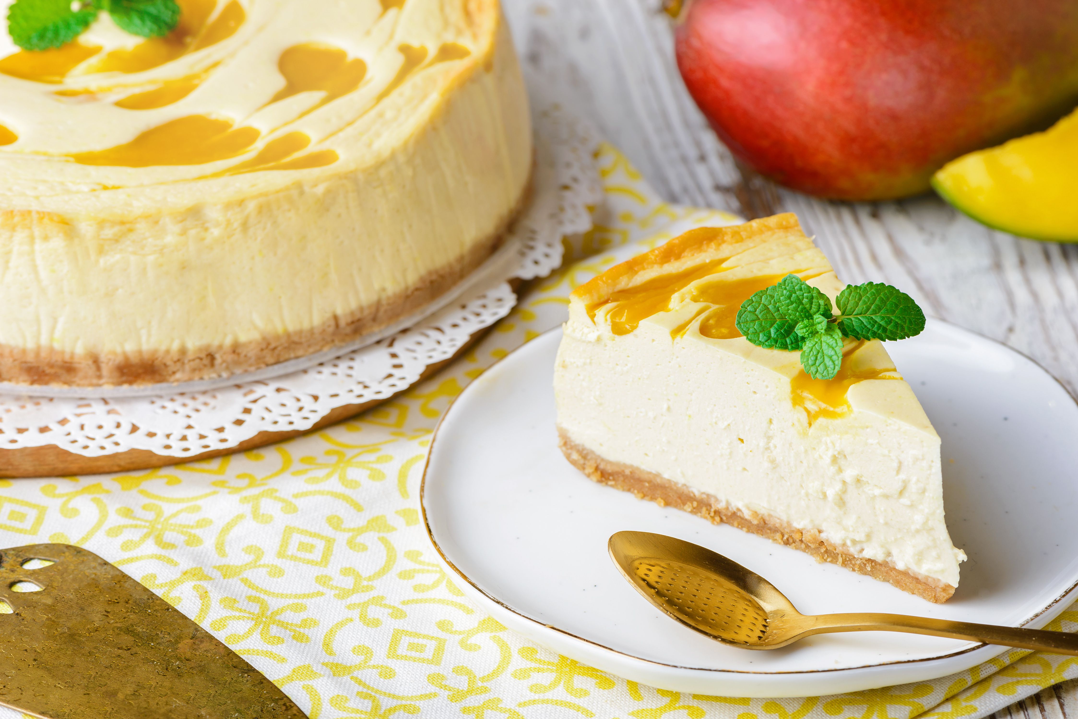 Mango Swirl Cheesecake