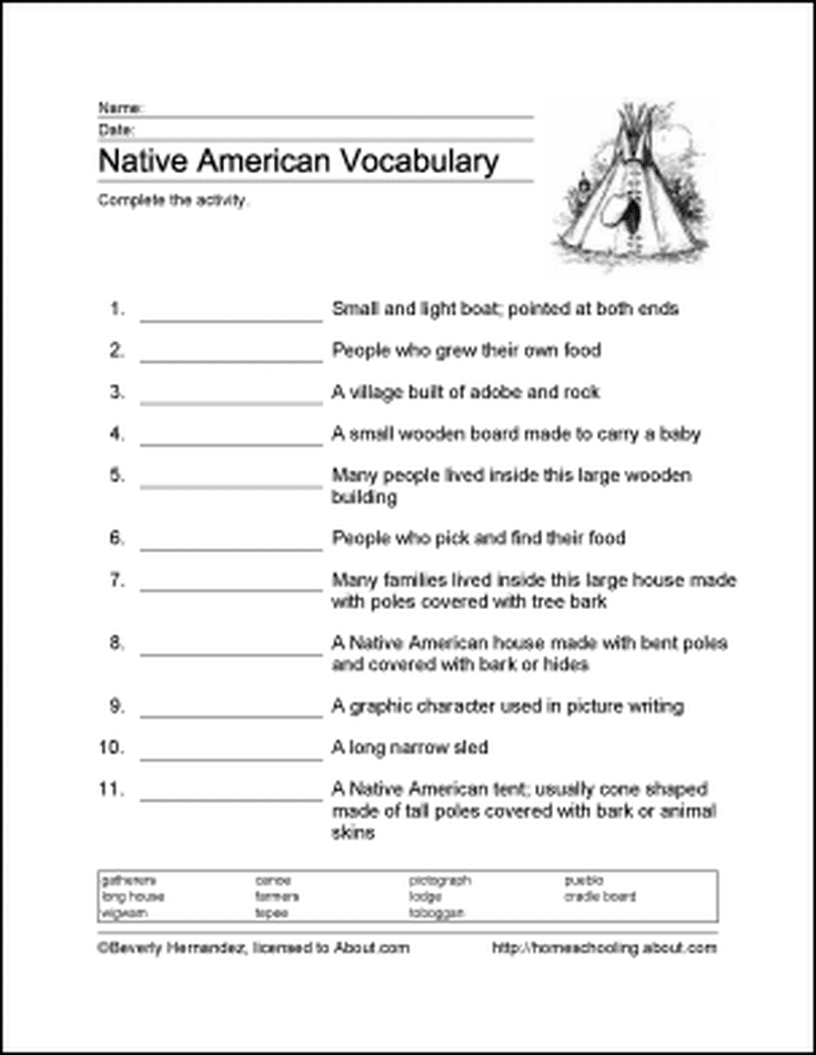 Native Americans Of North America Free Printables
