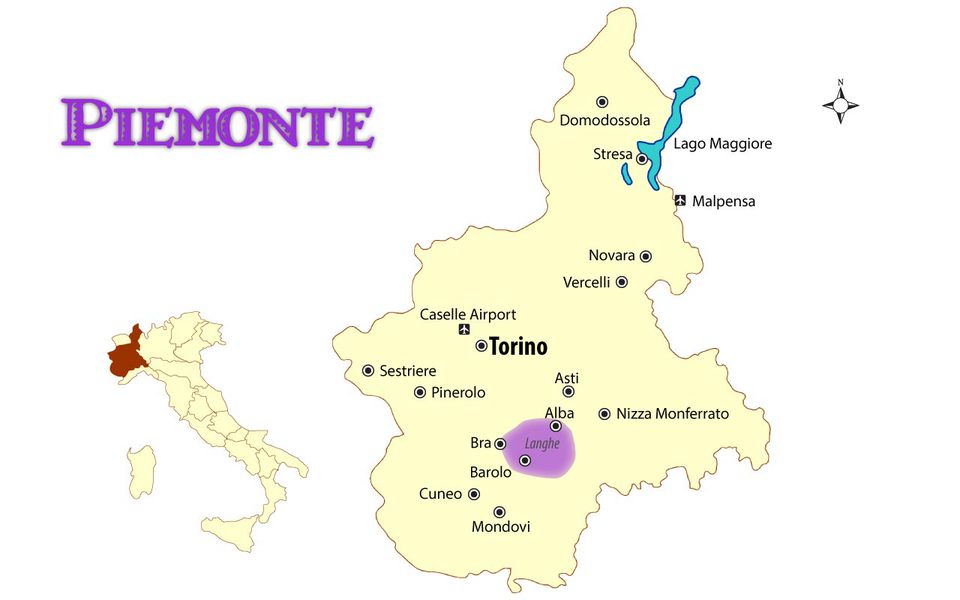 Map of Piemonte, Italy, With Cities and Travel Guide