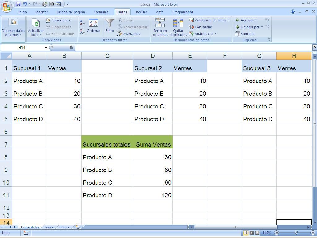 Breve Introducción A Consolidar De Excel 8962