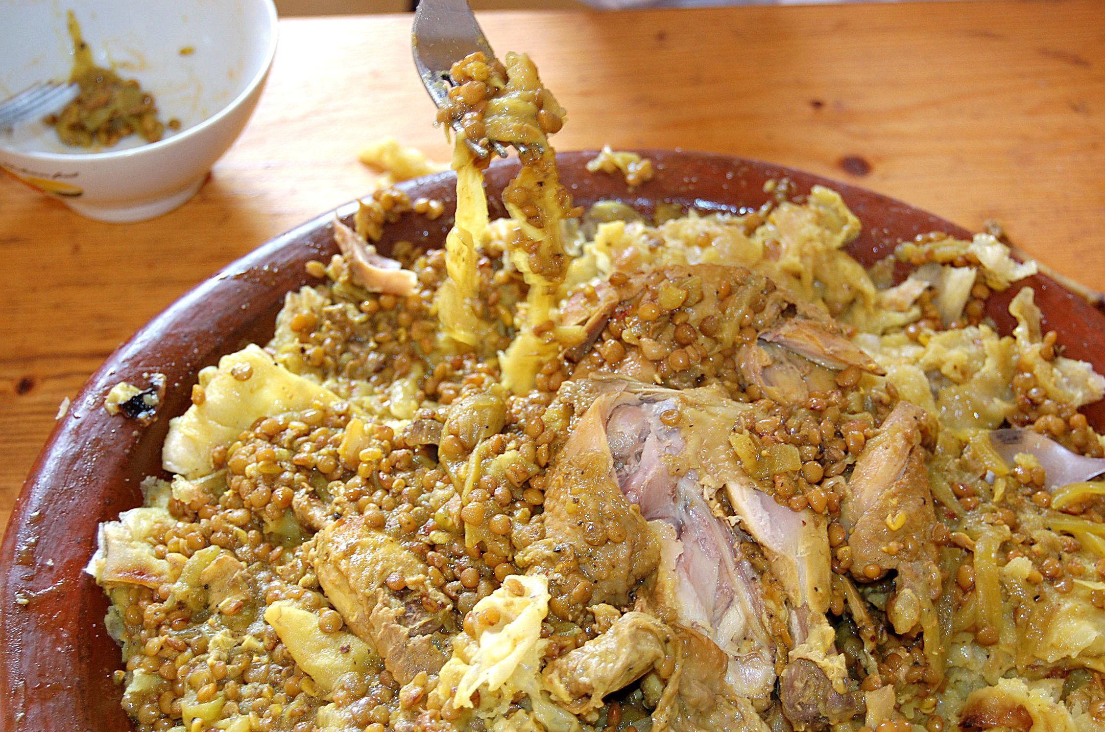 Chicken Rfissa Recipe with Lentils